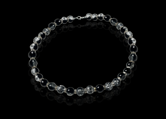 Ombara Necklace- Black Crystal Pearls