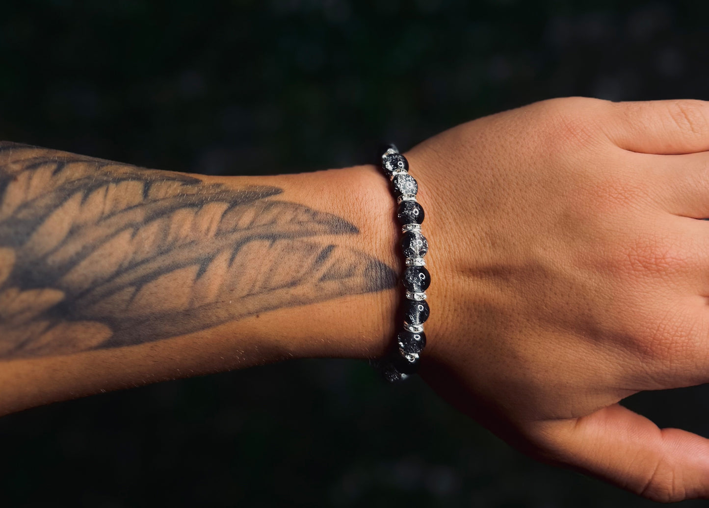 Ombra Bracelet - Black Crystal Pearls